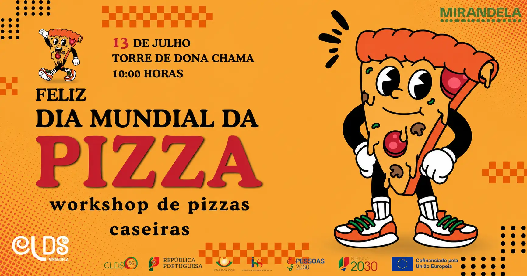 Cartaz Dia Mundial da Pizza em Torre de Dona Chama